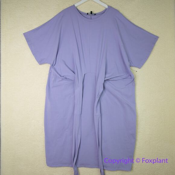 New! ELOQUII Women's Plus Size Cross Front Flutter Sleeve Dress purple, 26 - Picture 2 of 12